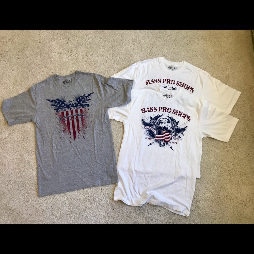 3 Brand New Bass Pro Shops Tees